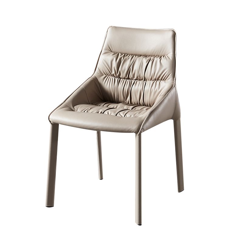 Sillas laterales de comedor de cuero contemporáneo, silla con respaldo sólido para uso doméstico