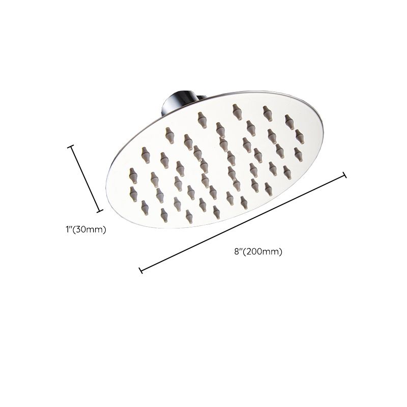 Round Stainless Steel Showerhead in Silver Wall-Mount Showerhead