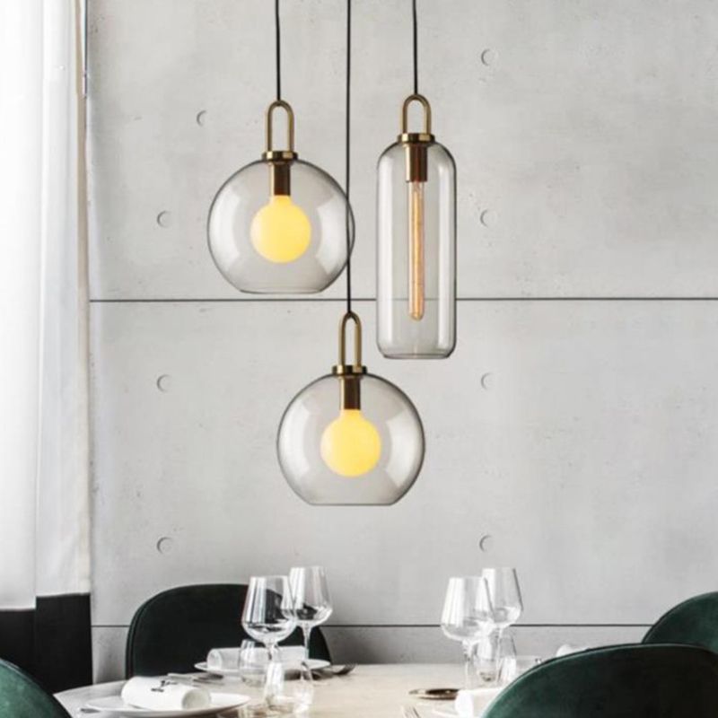 Contemporary Blown Glass Pendant Light 1-Light Hanging Pendant Lighting For Bedroom