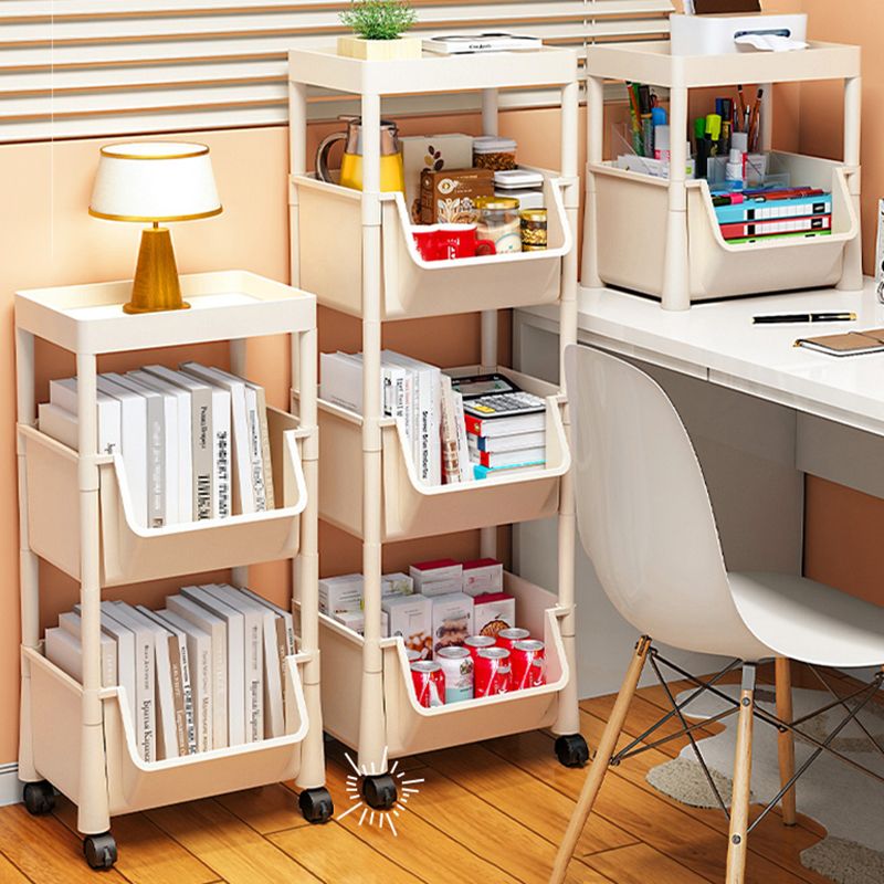 Urban Closed Back Shelf Bookcase Plastic/Acrylic Bookshelf with Caster