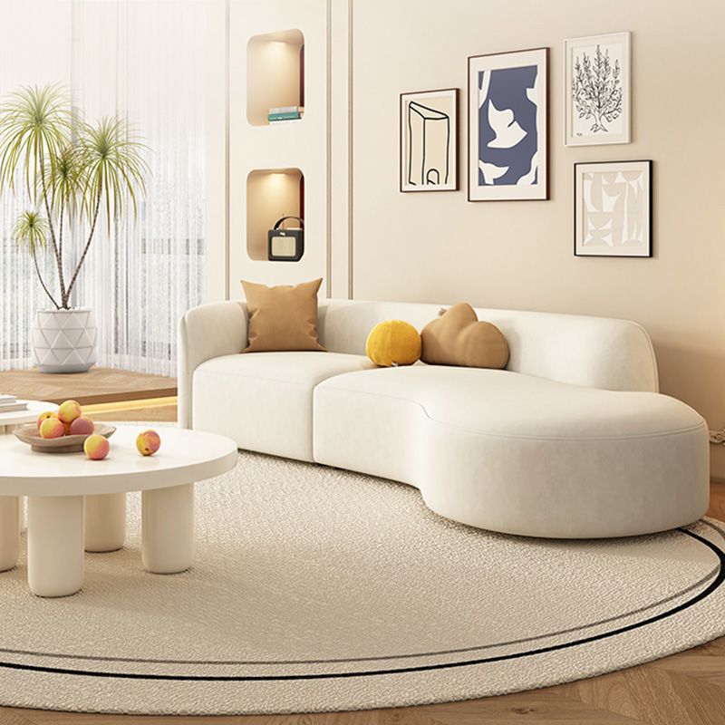 29" Wide Contemporary Sofa White Stationary Seating for Living Room