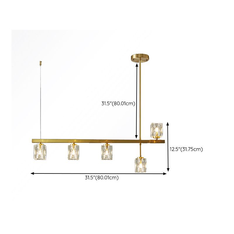 Contemporary 4/5/6-Light Golden Kitchen Island Lighting LED Ceiling Light