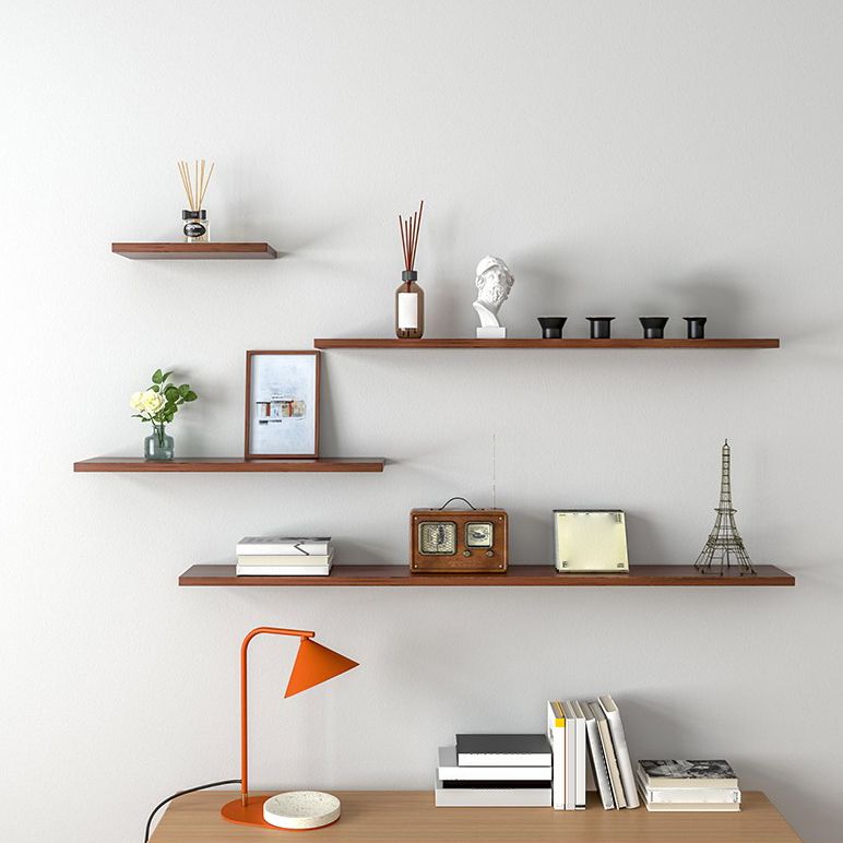 Scandinavian Floating Shelf Bookcase Wooden Bookshelf for Study Room