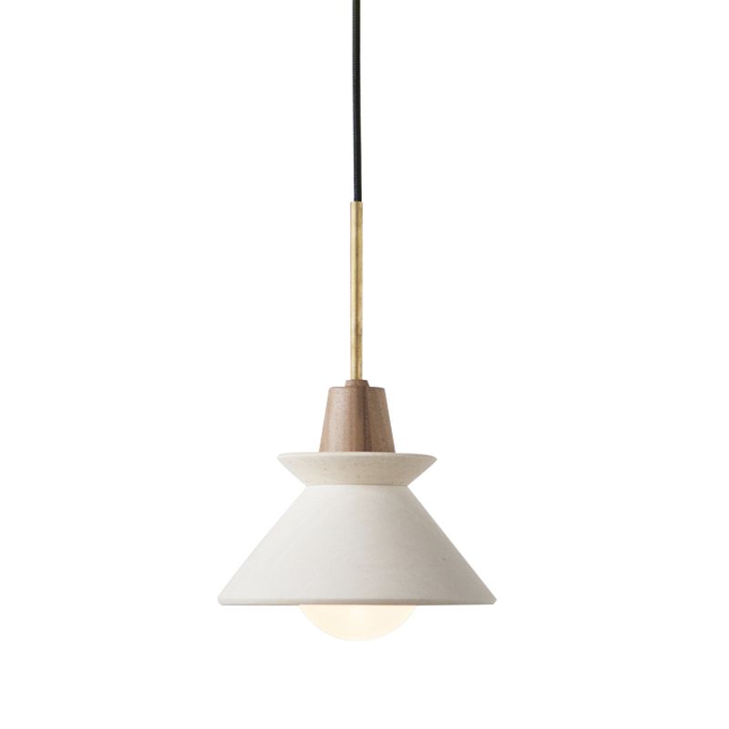 White Cone Pendant Lighting Fixture Nordic Style Cement Suspension Pendant Light