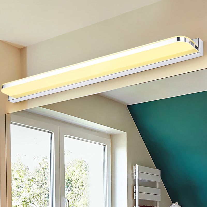 Light de vanité en acier inoxydable à 1 lumière Lumière miroir droit nordique pour la salle de bain