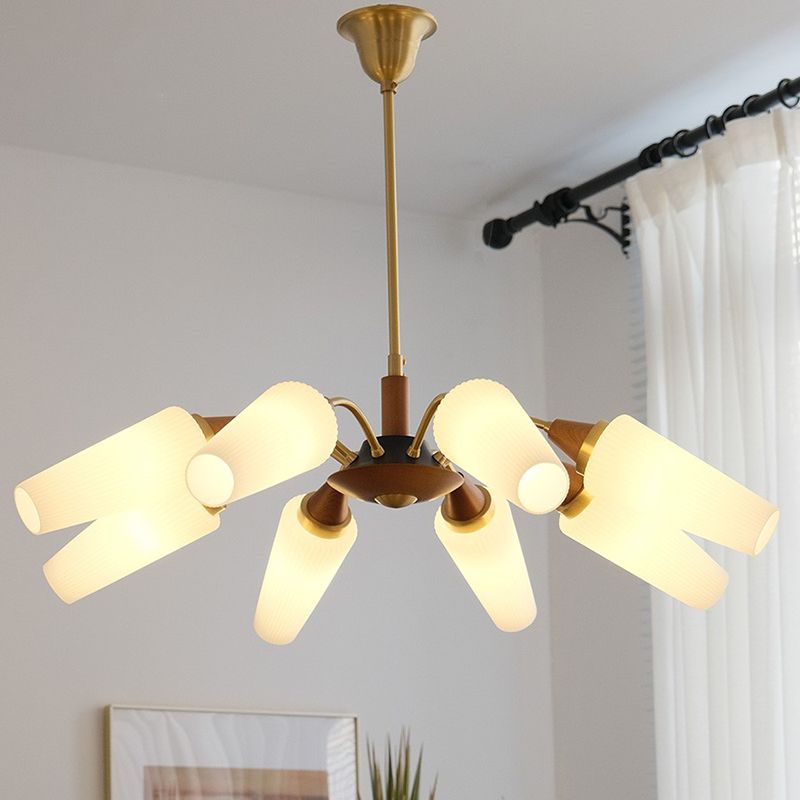 Luci del lampadario in vetro di rame Light a sospensione moderna nordica per soggiorno