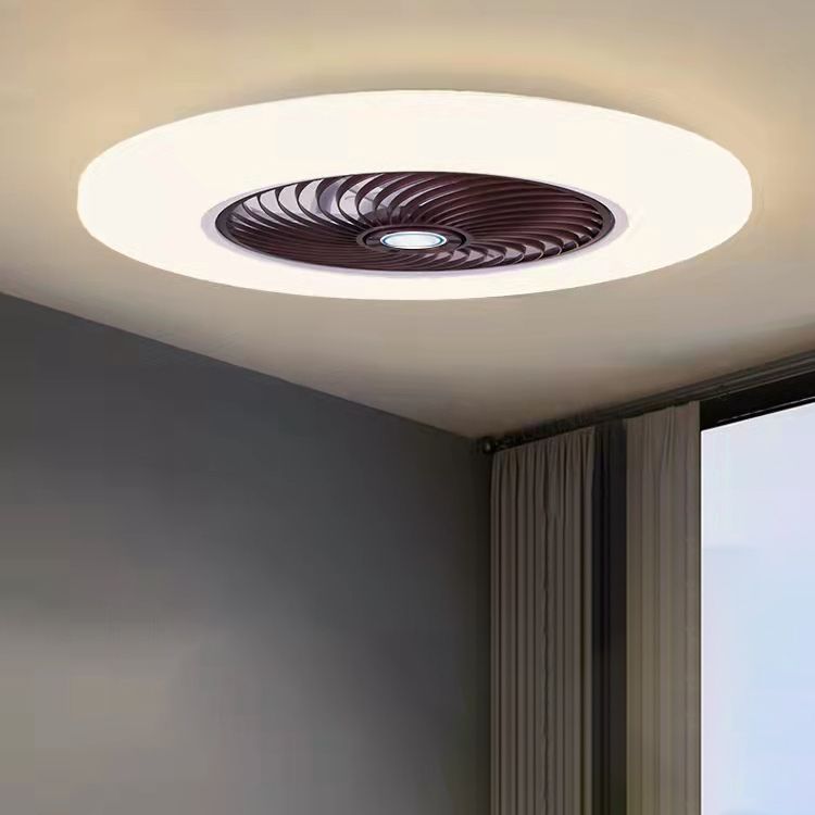 Acryl weiße LED -Deckenventilator Licht im modernen prägnanten Stil Eisen kreisförmiger Flush -Mount für Schlafzimmer