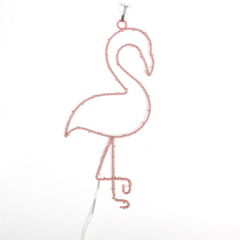 Luz de pared de flamenco de metal simplicidad lámpara de mesa nocturna de rosa con batería LED