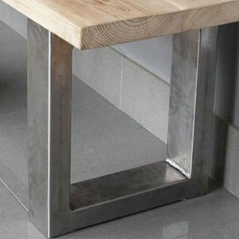 Rectangle Shape Luxury Dining Table Solid Wood Fixed Table for Kitchen