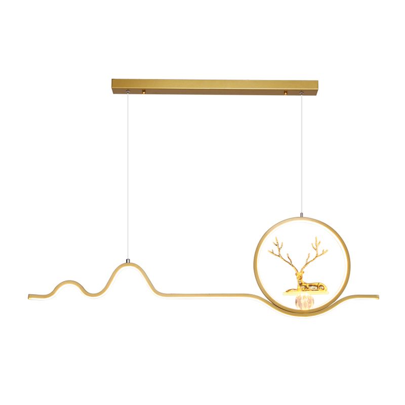 Linear Shape Island Lights Modern Style Metal 2 Light Pendant Lighting