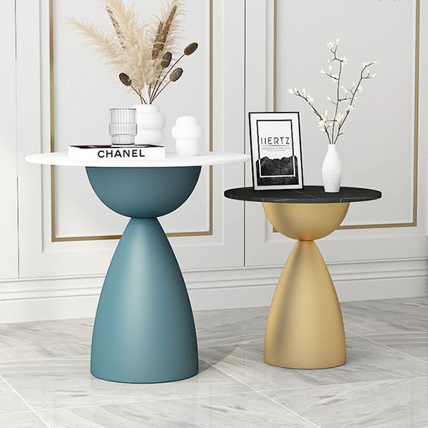 Minimalist Round Shape Sintered Stone Dining Table Standard 27.5 inch Dining Table for Kitchen