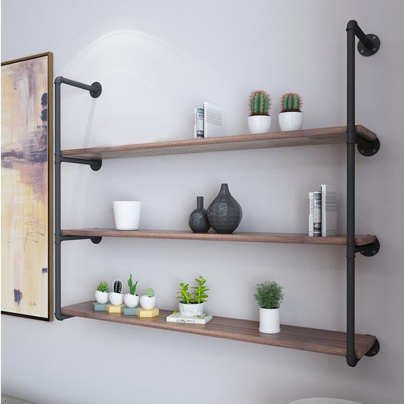 7.87"W Bookshelf Solid Wood Industrial Style Wall Mounted Bookcase for Home Office