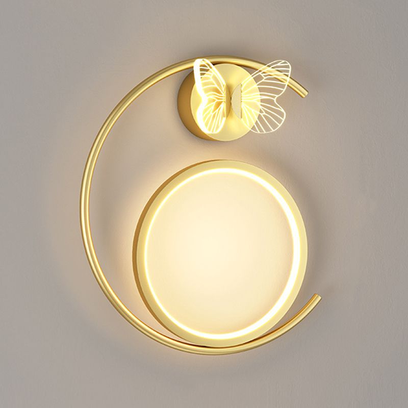 Round Shape Metal Wall Light Modern Style 3 Lights Wall Mount Light