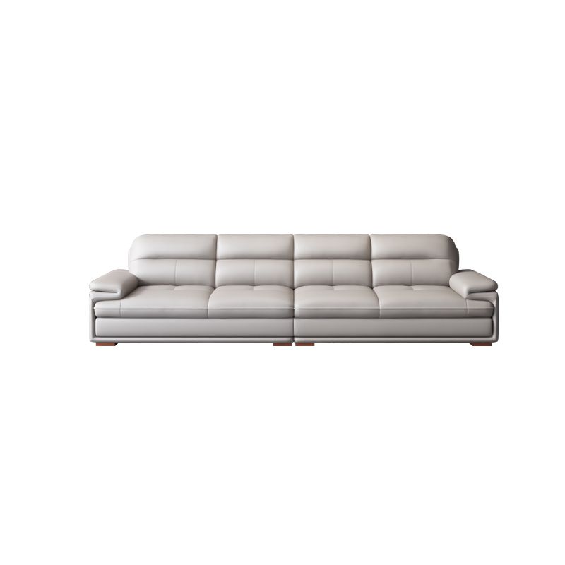 Beige Contemporary Sofa/Sectional with Genuine Leather and Leather