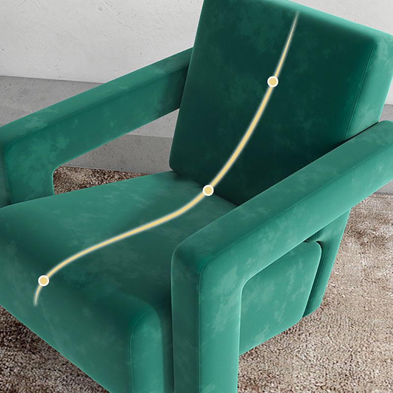 Contemporary 27.56"Wide Velvet Fixed Back Sponge Square Arm Chair