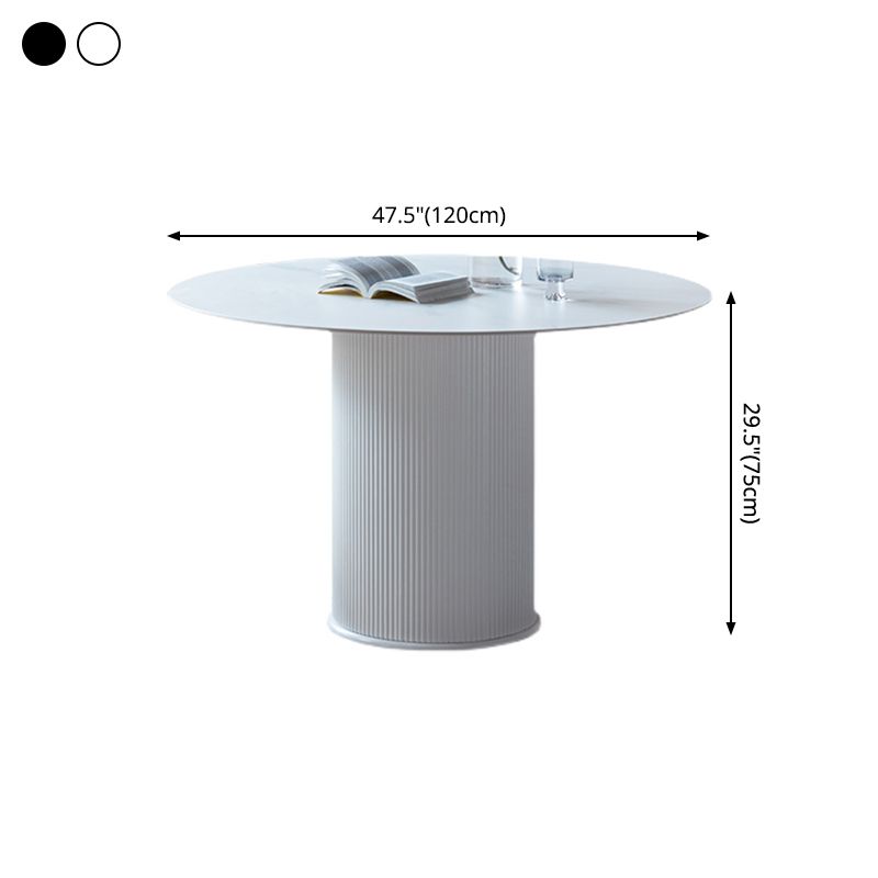 Sintered Stone Top Round Table for Restaurant Modern Kitchen Table with Pedestal Base