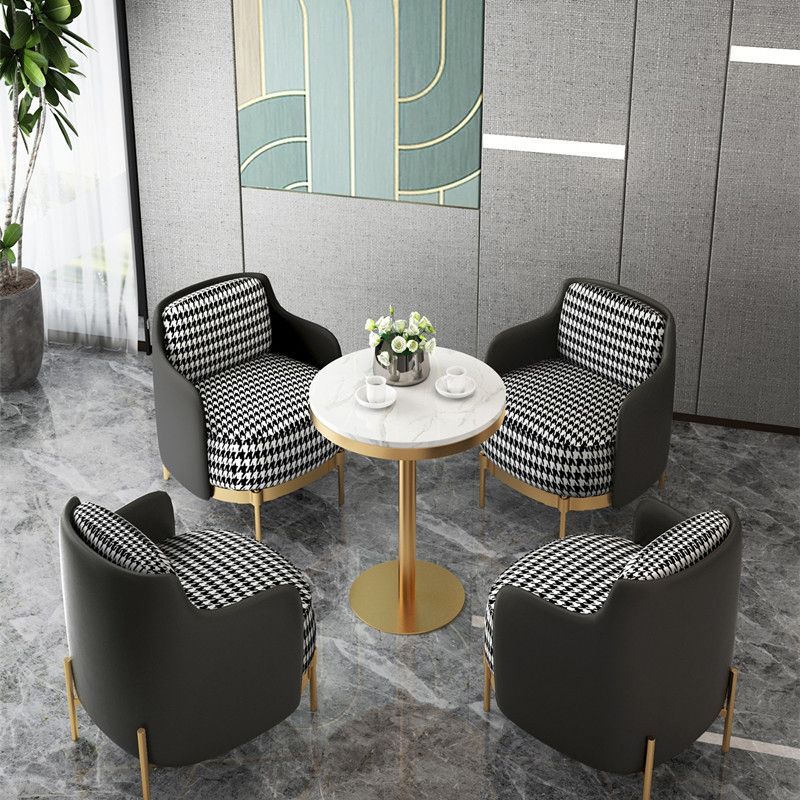 Contemporary Faux Leather and Linen Sofa Sloped Arm Standard Sofa