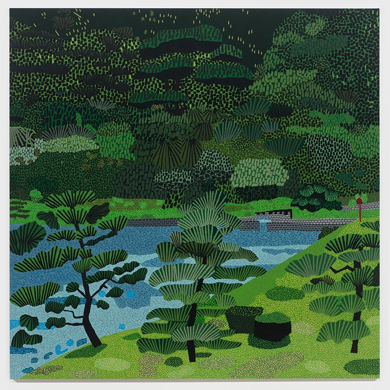 Green Forest Landscape Wall Mural Moisture Resistant Modern Living Room Wall Covering