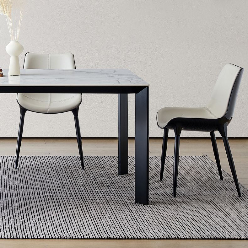 1/3/4/5/7 PCS Metal Modern Dining Room Ensemble avec table rectangle et chaises