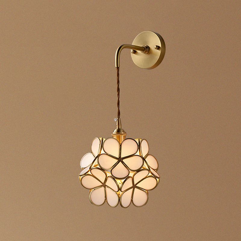 Moderner Blumenwandmontierhellglas 1 Leichte Wandmontagelampe