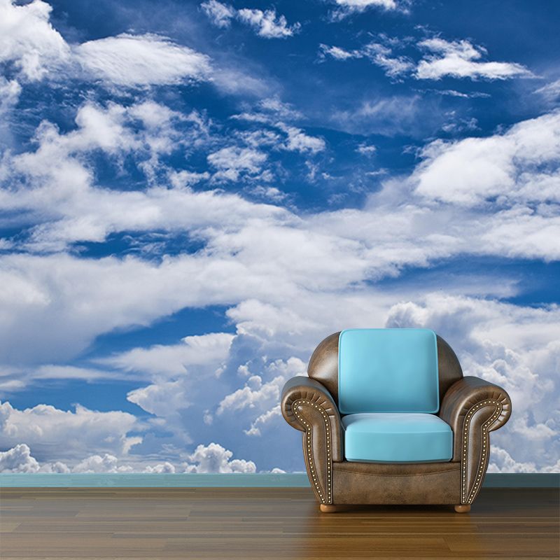 Customized Modern Sky Wall Mural Moisture Resistant Wall Art for Bathroom