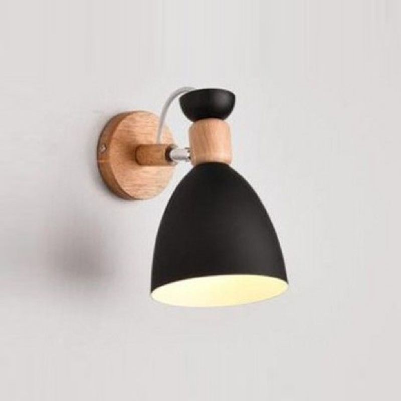 Macaron Cone Shape Wall Sconce Metal 1 Light Sconces for Bedroom