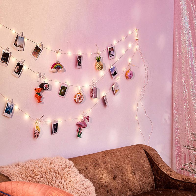 Photo Clip Bedroom LED Fairy Lighting Plastic Decorative Battery String Light in Clear