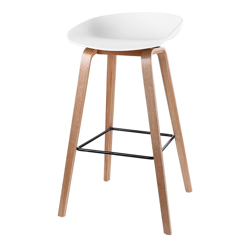 Zeitgenössischer Barhocker mit Eimer-Theke, armloser Barhocker aus Kunststoff mit Fußstütze