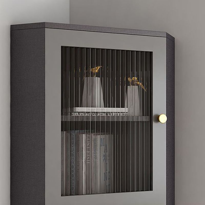 Corner Wood Accent Cabinet with 2 Door Contemporary Side Cabinet