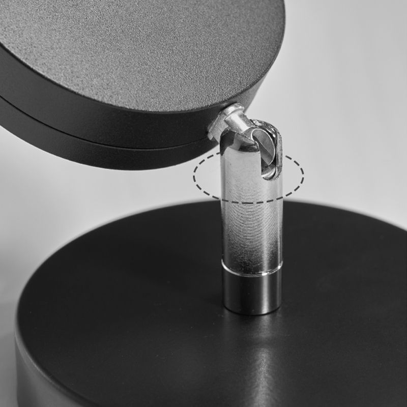 Round Sunset Projection Lamp Trendy Modern Metal Bedside LED Wall Light in Black