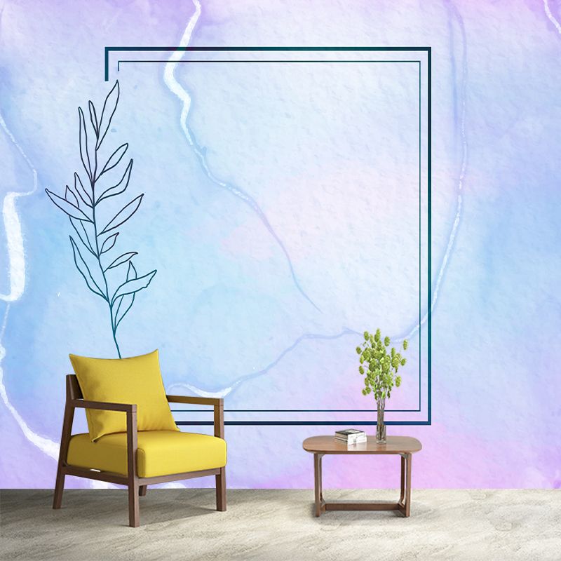 Plant Illustration Mural Wallpaper Environment Friendly Bedroom Wall Mural