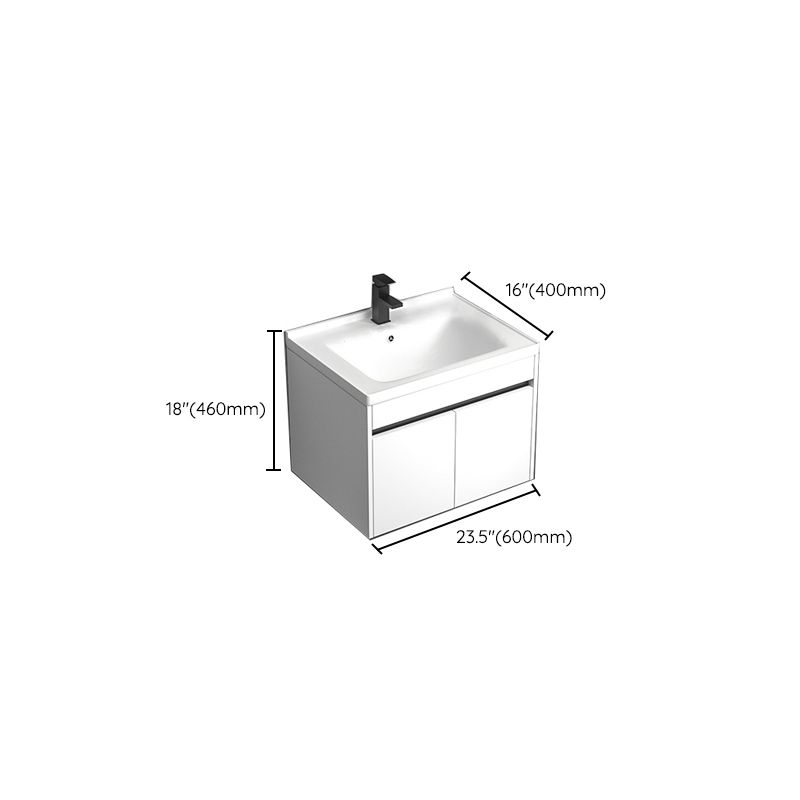 Modern Bathroom Vanity Set Wood Standalone Cabinet and Mirror Space Saver Vanity
