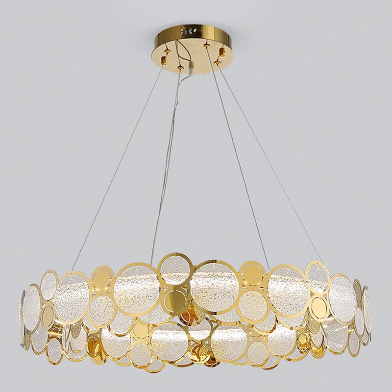 Postmodern Simplicity Circular Chandelier Light Fixtures Glass Hanging Pendant Lights for Restaurant