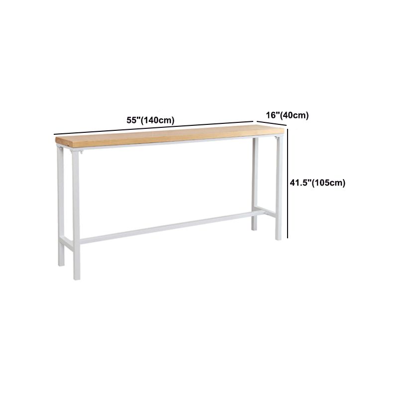 1/5 Pieces Industrial Rectangle Bar Table Set Wooden Counter Table with High Stools