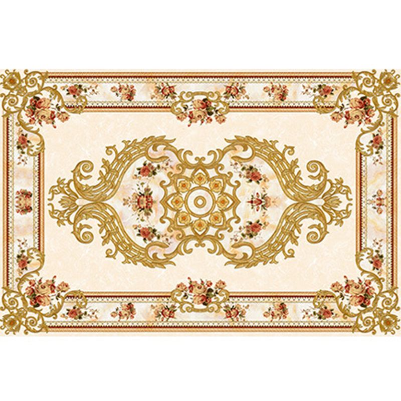 Modern Flower Print Rug Marble Surface Area Carpet Friendly Washable Carpet for Home Decoration