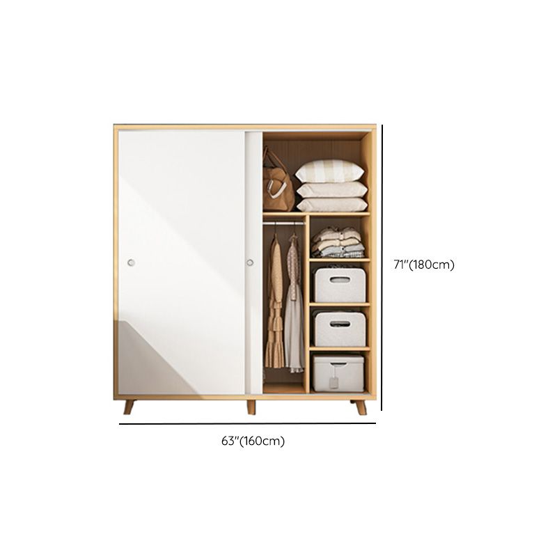 Rectangular Wardrobe Cabinet Modern Minimalist Wooden Wardrobe Armoire