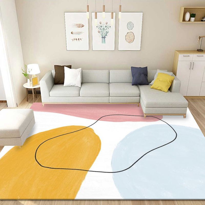 Brown Modern Rug Polyester Striped Indoor Rug Washable Rug for Drawing Room