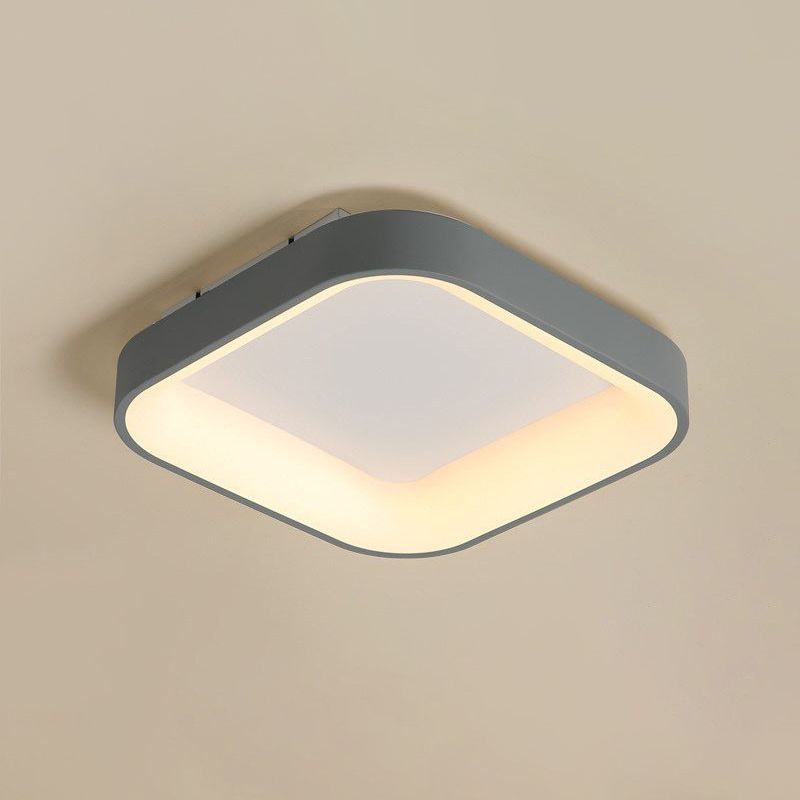 Grau/Weiß Quadrat-Ring-Deckenbefestigung Nordic Acryl LED Unterputz Einbaubeleuchtung für Schlafzimmer, 16 "/19.5" W
