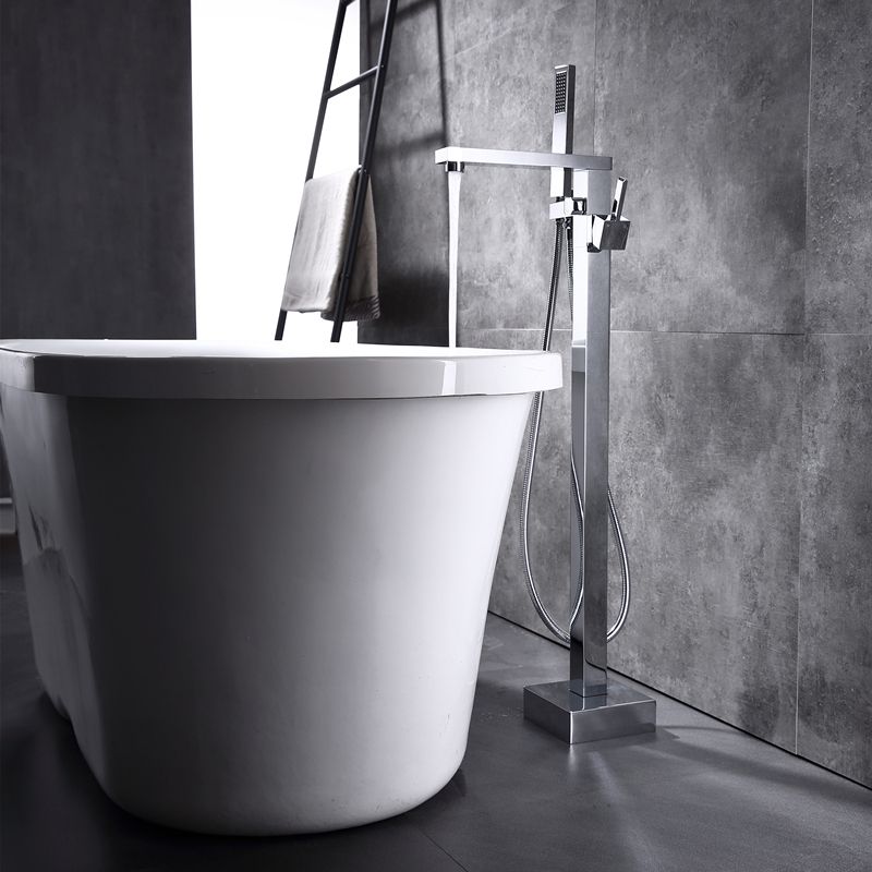 Floor Mounted Metal Freestanding Tub Filler Swivel Freestanding Faucet