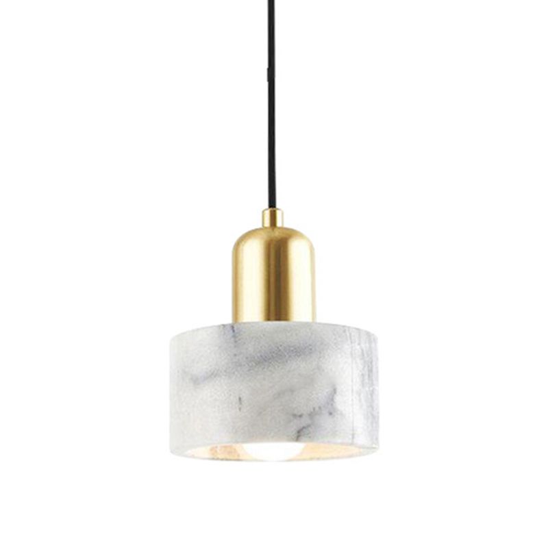 Modern Style Cylinder Down Lighting Stone 1 Light Hanging Ceiling Lights