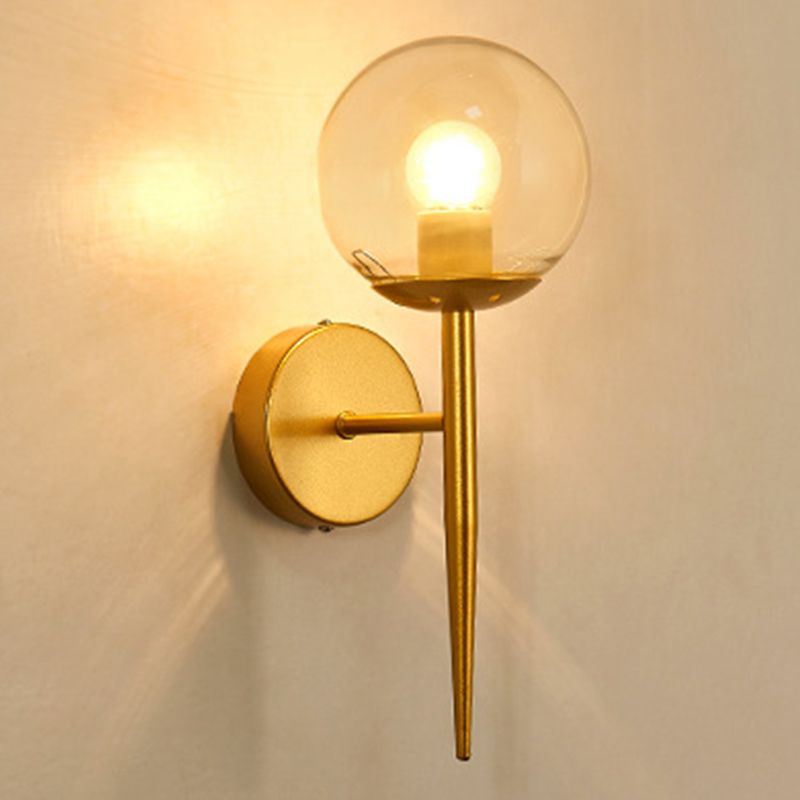 Retro Simple Industrial Style Sphere Wall Mount Lighting Glass Wall Mounted Lighting for Living Room