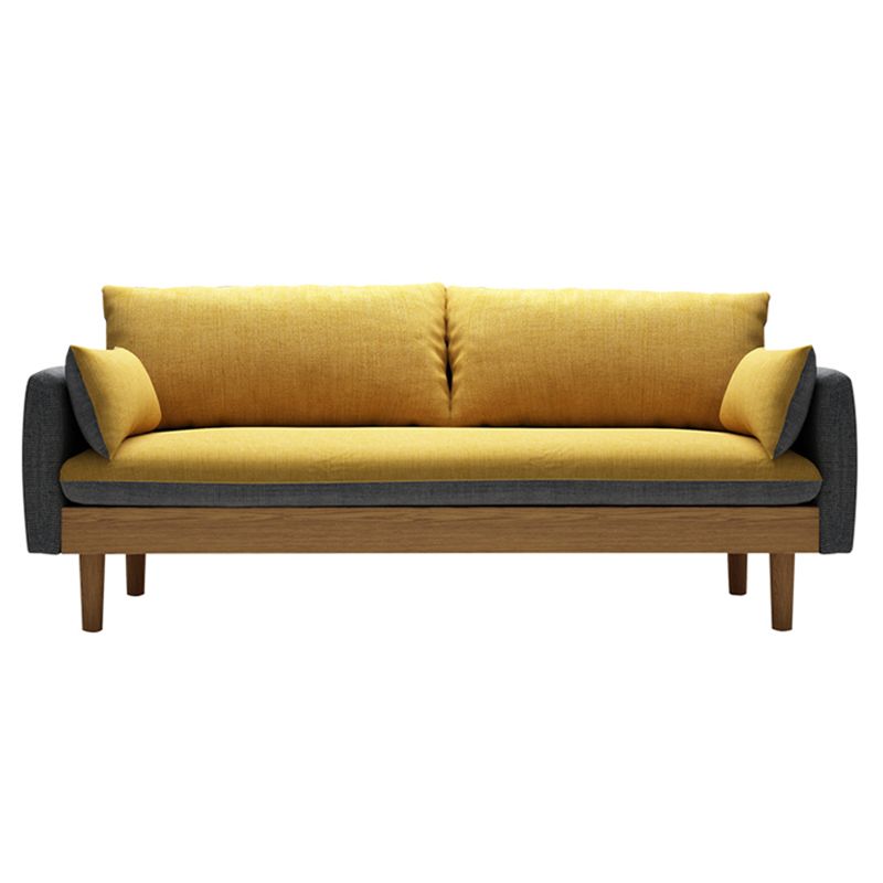 Contemporary 29.9" H Cotton Blend Square Arm Sofa for Apartment