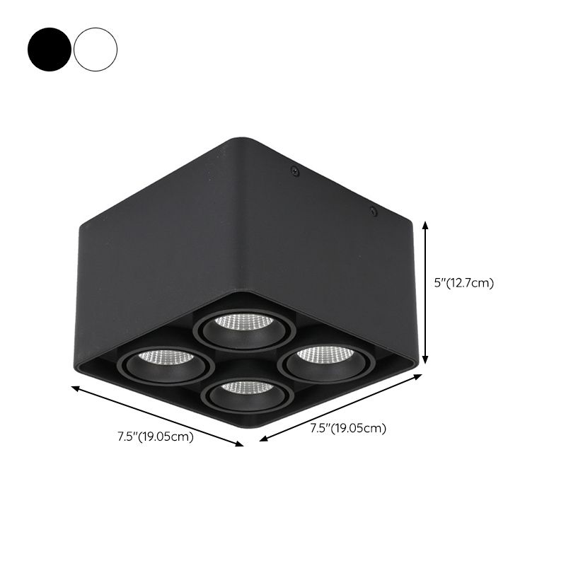 Contemporary Square Shape Ceiling Light with Aluminum Shade for Bedroom