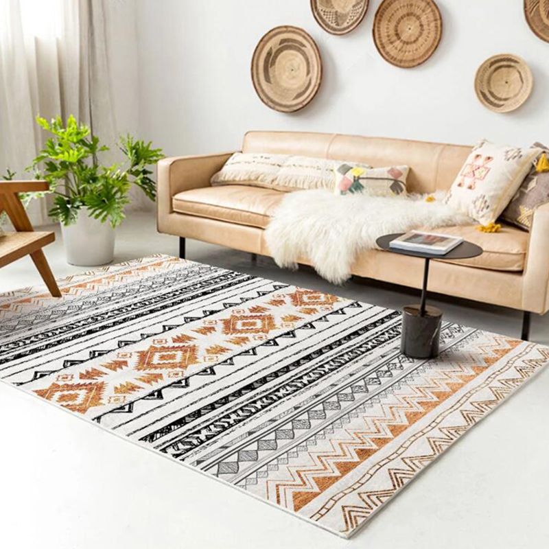 Multicolored Geometric Print Rug Polypropylene Relaxing Indoor Rug Anti-Slip Backing Pet Friendly Easy Care Area Rug for Decoration
