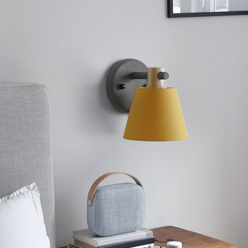 Modern Style Wall Mounted Light Fixture Cylinder Metal 1 Head Sconce Lighting