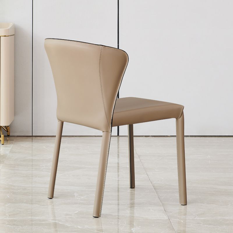 Modern Dining Chair Armless Dining Chairs with Metal Legs for Kitchen