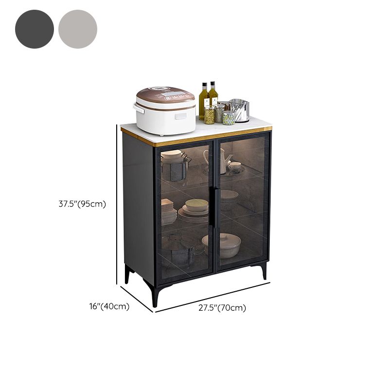 Modern Style Glass Doors Wood Sideboard Cabinet with Cabinets