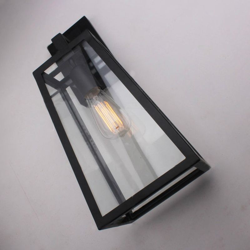 1 Light Geometric Wall Mounted Light Fixture Industrial Glass Wall Lighting Ideas Lights in Black