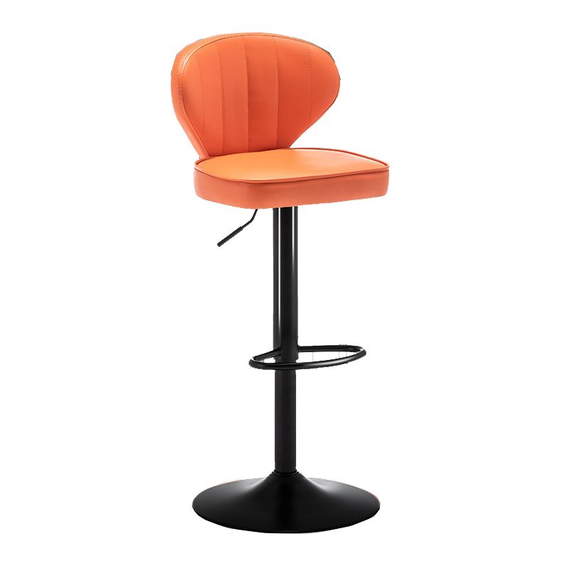 Home Swivel Adjustable Height Stool Modern Matte Finish Leather Barstool