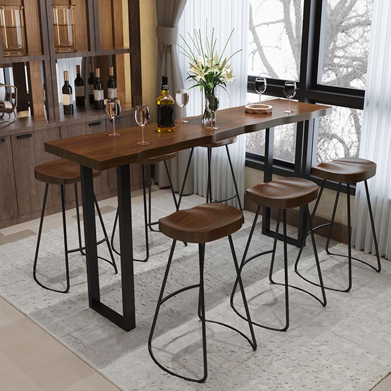 Glam Wood Pub Dining Set 1/2/5/7/9 Pieces Shop Bar Pub Table Set in Brown